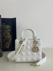 Fake Dior Lady Dior White Abc - elite factory replica handbag
