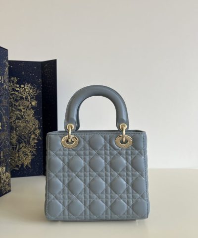 Fake Dior Lady Dior Blue Abc - high-end replica designer purse