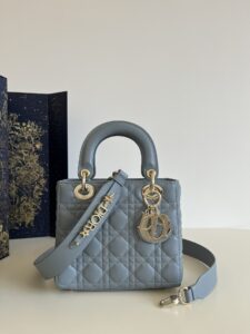 Fake Dior Lady Dior Blue Abc - ultra-realistic fake purse