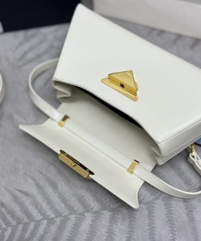 Replica Prada White Leather Handbag - best quality fake designer bag