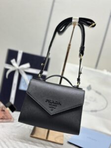 Replica Prada Saffiano Black Envelope - high-quality designer bag dupe