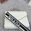 Fake Prada Saffiano White Envelope - 1:1 premium replica handbag