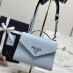 Replica Prada Saffiano Blue Envelope - top-grade luxury bag dupe
