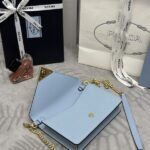 Replica Prada Saffiano Blue Small Envelope - premium superclone handbag