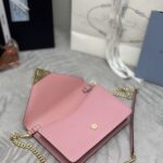 Replica Prada Saffiano Pink Small Envelope - high-quality designer bag dupe
