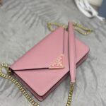 Replica Prada Saffiano Pink Small Envelope - high-end replica designer purse