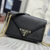 Replica Prada Saffiano Black Small Envelope - 1:1 premium replica handbag