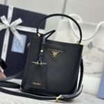 Replica Prada Saffiano Black Bucket Black