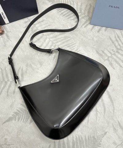 Replica Prada Cleo Brushed Black Bag - premium superclone handbag
