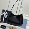 Replica Prada Cleo Brushed Black Bag - ultra-realistic fake purse