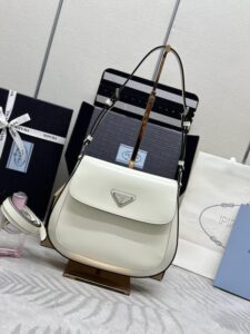 Fake Prada Cleo White Bag With Flap - top-grade luxury bag dupe