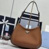 Fake Prada Cleo Brushed Brown Bag - high-end replica designer purse