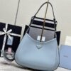 Replica Prada Cleo Brushed Blue Bag - top-grade luxury bag dupe
