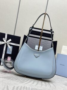 Replica Prada Cleo Brushed Blue Bag - top-grade luxury bag dupe