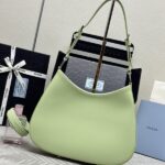 Replica Prada Cleo Brushed Green Bag - high-end replica designer purse
