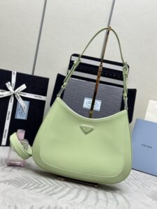 Replica Prada Cleo Brushed Green Bag - high-quality designer bag dupe