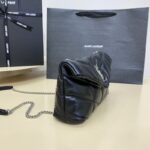 Replica YSL Loulou Black Puffer Silver - 1:1 premium replica handbag