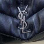 Replica YSL Loulou Black Puffer Silver - high-end replica designer purse