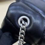Replica YSL Loulou Black Puffer Silver