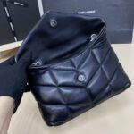 Replica YSL Loulou Black Puffer Silver - top-grade luxury bag dupe