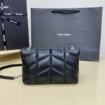 Replica YSL Loulou Black Puffer Silver - high-quality designer bag dupe