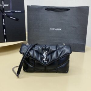 Replica YSL Loulou Black Puffer Silver - affordable luxury replica bag