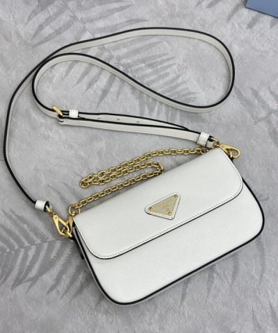 Fake Prada Mini Saffiano White - 1:1 premium replica handbag