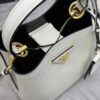 Fake Prada Saffiano Black Bucket White - 1:1 premium replica handbag