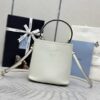 Fake Prada Saffiano Black Bucket White - high-end replica designer purse