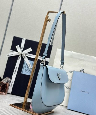 Replica Prada Cleo Medium Blue Bag With Flap - 1:1 premium replica handbag