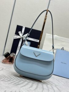 Replica Prada Cleo Medium Blue Bag With Flap - high-end replica designer purse