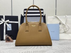 Fake Prada Large Saffiano Caramel - high-quality designer bag dupe