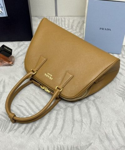 Fake Prada Large Saffiano Caramel - designer handbag clone