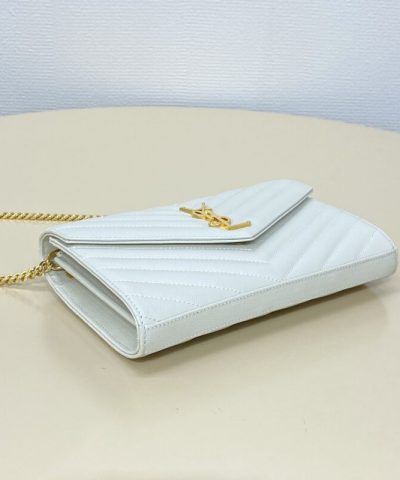 Fake YSL Envelope Clutch White - best quality fake designer bag