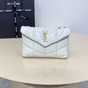 Replica YSL Loulou White Puffer - best quality fake designer bag