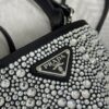 Fake Prada White Crystal Bucket Bag - 1:1 premium replica handbag