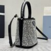 Fake Prada White Crystal Bucket Bag - 1:1 premium replica handbag