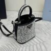 Fake Prada White Crystal Bucket Bag - elite factory replica handbag