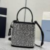 Fake Prada White Crystal Bucket Bag - best quality fake designer bag