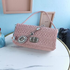 Fake Miu Miu Crystal Handbag Pink - elite factory replica handbag