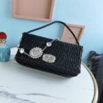 Replica Miu Miu Crystal Handbag Black - top-grade luxury bag dupe
