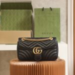 Replica Gucci Marmont Medium Black - high-end replica designer purse