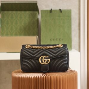 Replica Gucci Marmont Medium Black - high-end replica designer purse
