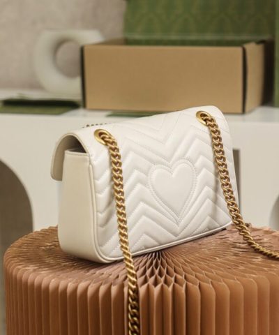Fake Gucci GG Marmont Medium White - high-end replica designer purse