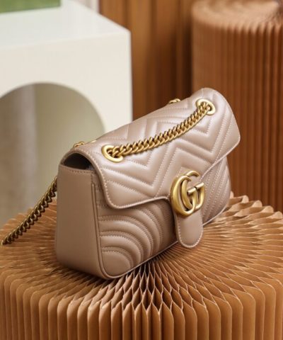 Fake Gucci GG Marmont Medium Nude - high-end replica designer purse