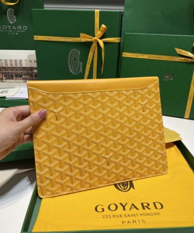 Replica Goyard Camond Pouch Yellow - affordable luxury replica bag
