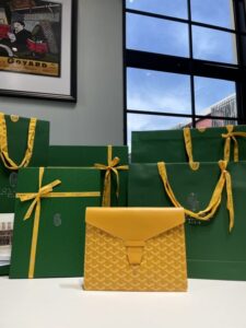 Replica Goyard Camond Pouch Yellow - best quality fake designer bag