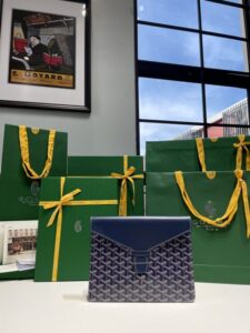 Replica Goyard Camond Pouch Dark Blue - best quality fake designer bag