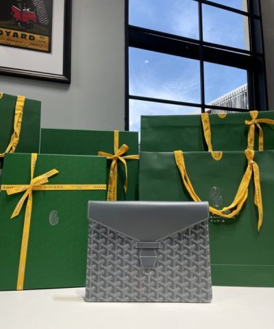 Fake Goyard Camond Pouch Grey - high-end replica designer purse