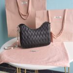 Replica Miu Miu Matelassé Pearl Black - affordable luxury replica bag